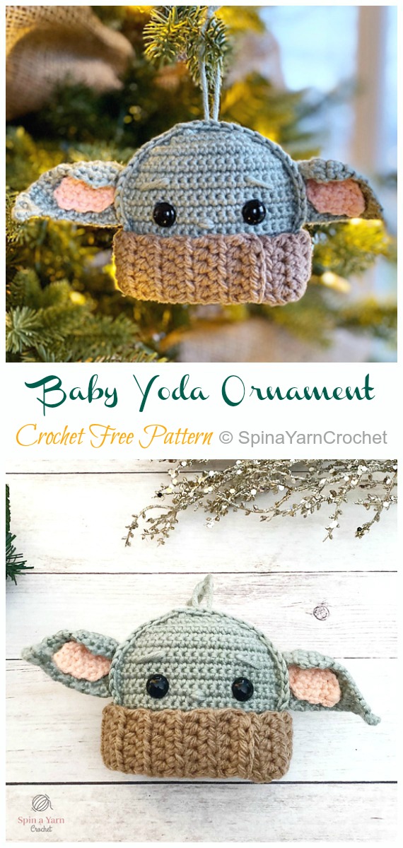 Amigurumi Baby Yoda Ornament Crochet Free Pattern  -#Amigurumi; #Doll; Crochet Free Patterns