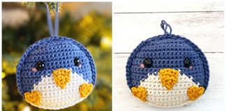 Christmas Penguin Ornament Crochet Free Pattern - Crochet #Christmas; Toys #Amigurumi; Free Patterns