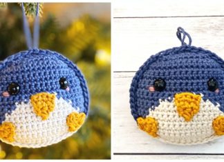 Christmas Penguin Ornament Crochet Free Pattern - Crochet #Christmas; Toys #Amigurumi; Free Patterns