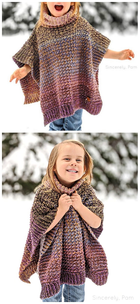Lucky Penny Poncho Free Crochet Pattern - Free Kids #Poncho; #Crochet Patterns
