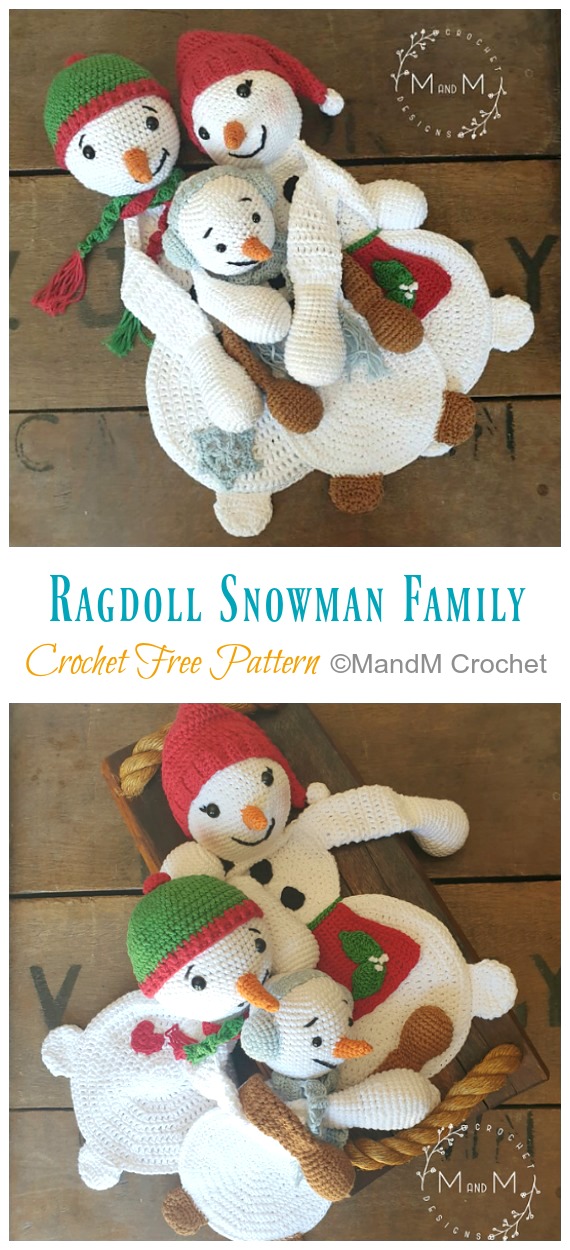 Melting Snowman Rogdoll Crochet Free Pattern - Crochet #Snowman #Amigurmi; Free Pattern