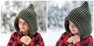 Ribbed Hood Crochet Free Pattern - Hooded #Hat; Free #Crochet;Patterns