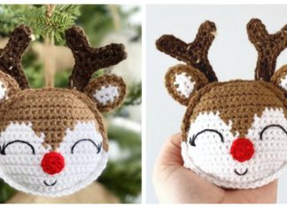 Christmas Rudolph Ornament Crochet Free Pattern - Crochet #Christmas; Toys #Amigurumi; Free Patterns