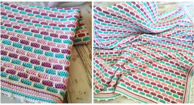Smooth Tiles Blanket Crochet Free Pattern - Block #Blanket; Free Crochet Patterns