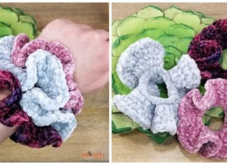 Velvet Scrunchies Crochet Free Pattern - #Head; #Accessory; Free Crochet Patterns