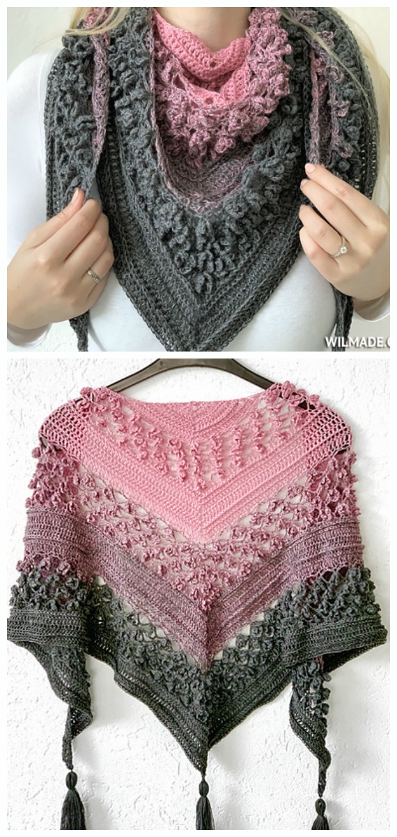 Vela Flower Friend Shawl Crochet Free Pattern - Women Lace #Shawl; Free #Crochet; Patterns