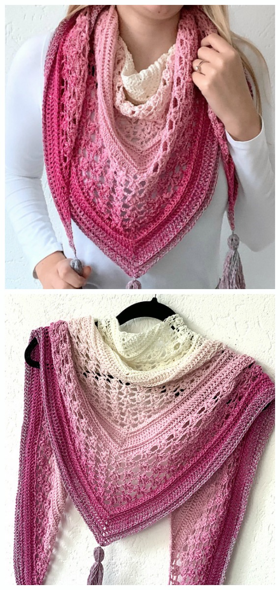 Vela Flower Friend Shawl Crochet Free Pattern - Women Lace #Shawl; Free #Crochet; Patterns