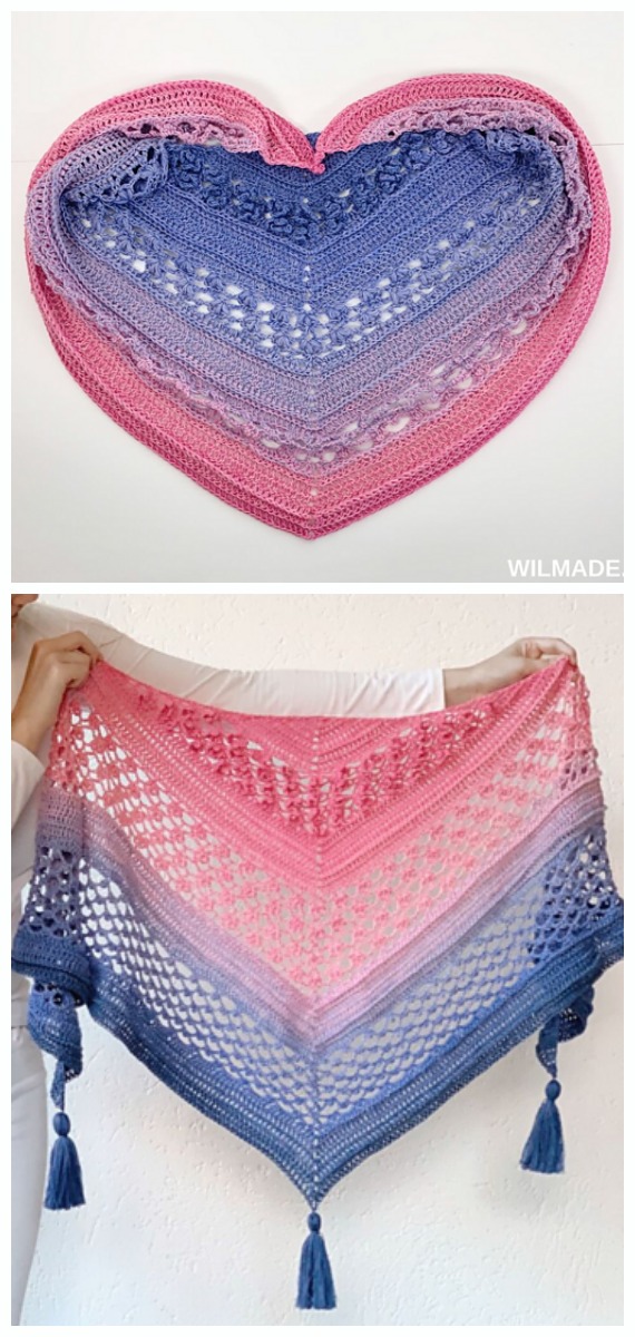 Vela Flower Friend Shawl Crochet Free Pattern - Women Lace #Shawl; Free #Crochet; Patterns