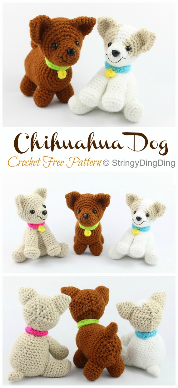 Amigurumi Chihuahua Dog Crochet Free Patterns- Crochet Dog #Amigurumi; Free Patterns