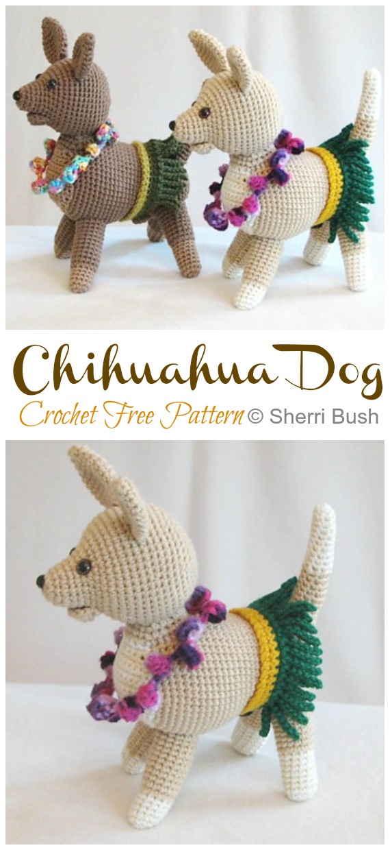 Amigurumi Chihuahua Dog Crochet Free Patterns- Crochet Dog #Amigurumi; Free Patterns