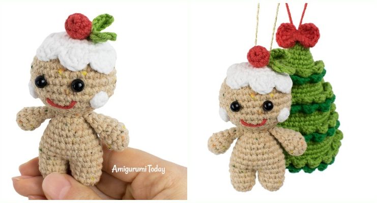 Amigurumi Little Gingerbread Man Crochet Free Pattern- Crochet #Christmas; Toys #Amigurumi; Free Patterns