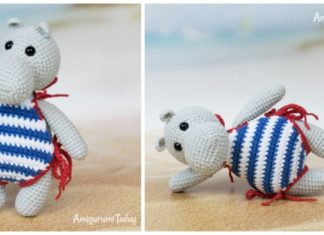 Amigurumi Hippo in Swimsuit Crochet Free Pattern - - Croche Toy #Hippo; #Amigurumi; Free Patterns