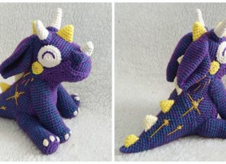 Amigurumi Orbit the Dragon Crochet Free Pattern - Free #Amigurumi; #Dragon; Toy Softies Crochet Patterns