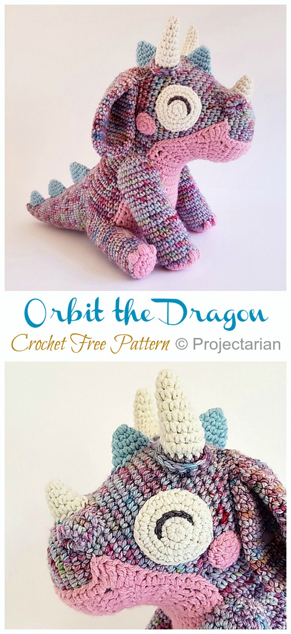 Amigurumi Orbit the Dragon Crochet Free Pattern - Free #Amigurumi; #Dragon; Toy Softies Crochet Patterns