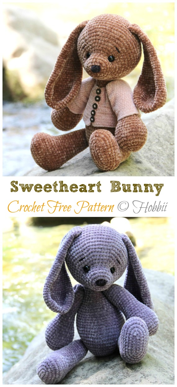 Amigurumi Sweetheart Plush Bunny Crochet Free Pattern  - #Amigurumi; Bunny Free Crochet Patterns