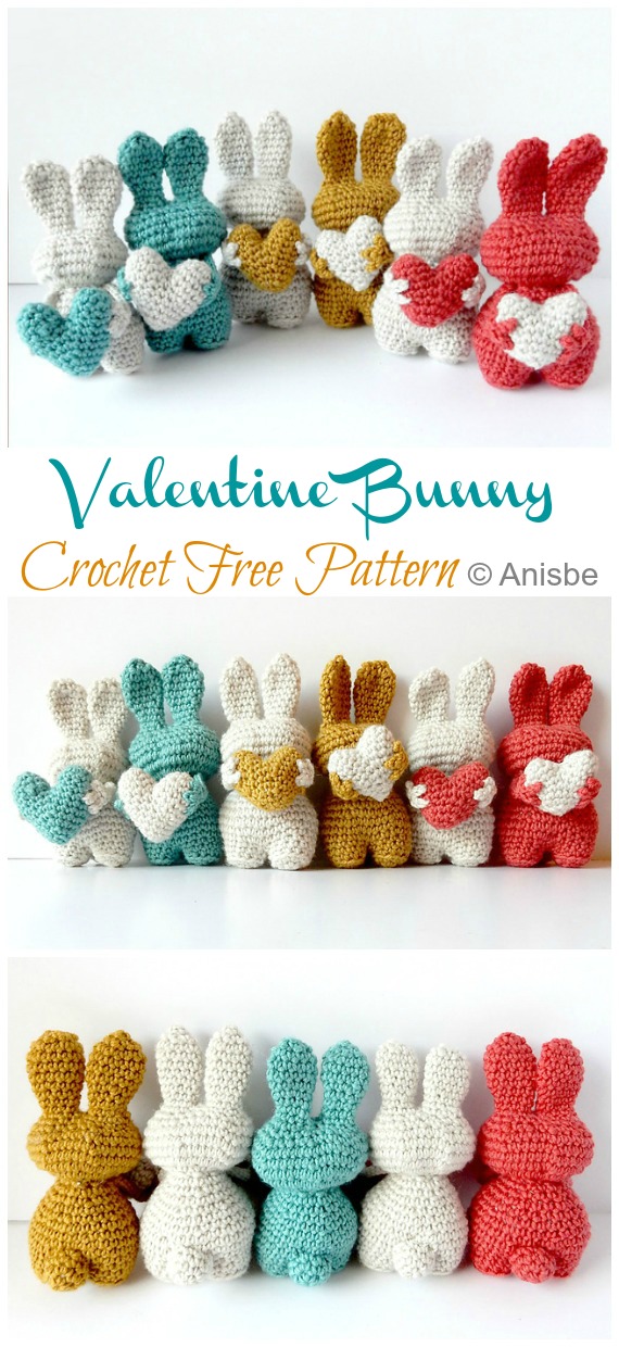 Amigurumi Valentine Bunny Crochet Free Patterns - #Amigurumi; Bunny Free Crochet Patterns