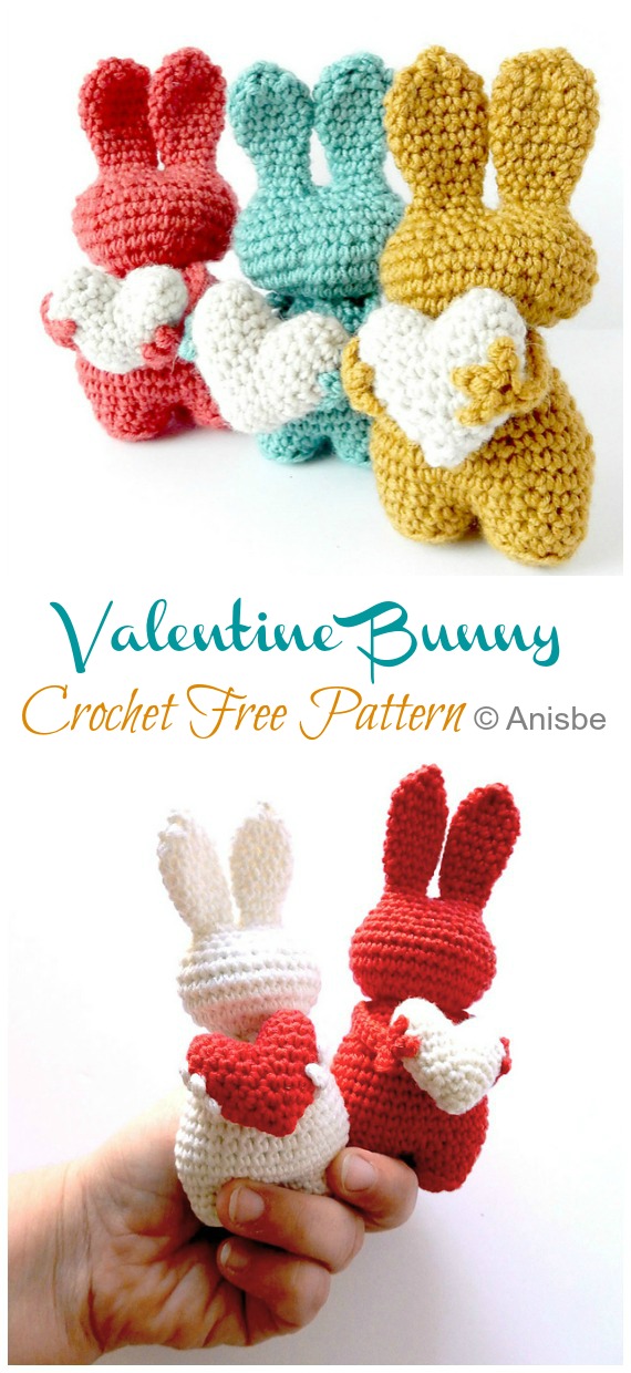 Amigurumi Valentine Bunny Crochet Free Patterns - #Amigurumi; Bunny Free Crochet Patterns