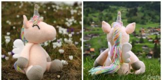 Amigurumi Winged Unicorn Crochet Free Pattern - Crochet #Unicorn; #Amigurmi; Free Pattern