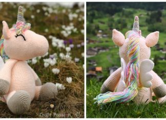 Amigurumi Winged Unicorn Crochet Free Pattern - Crochet #Unicorn; #Amigurmi; Free Pattern