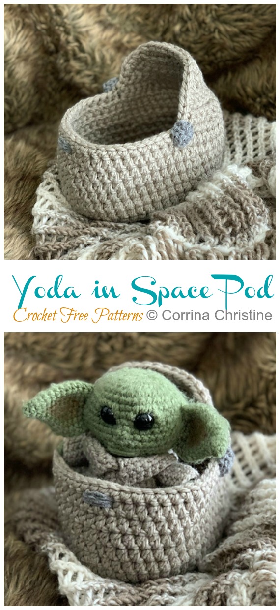 Amigurumi Yoda in Space Pod Crochet Free Patterns -#Amigurumi; #Doll; Crochet Free Patterns