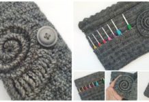 Ammonite Hook Roll Crochet Free Pattern -#Crochet #HookCase & Holders Free Patterns