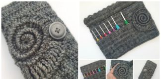 Ammonite Hook Roll Crochet Free Pattern -#Crochet #HookCase & Holders Free Patterns