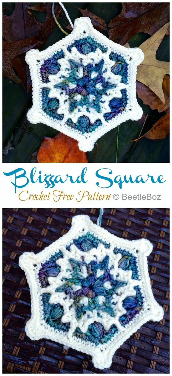 Blizzard Square Crochet Free Pattern - #Granny; Square #Blanket; Free #Crochet; Patterns