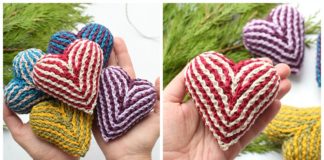 Brioche Heart Crochet Free Pattern - #Amigurumi; 3D #Heart; Free Crochet Patterns