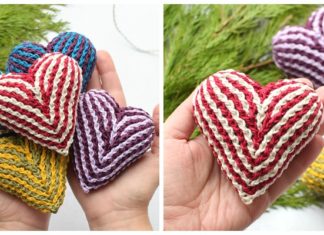 Brioche Heart Crochet Free Pattern - #Amigurumi; 3D #Heart; Free Crochet Patterns