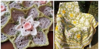 Daffodil Flower Blanket Crochet Free Pattern - #Flower; Blankets Free #Crochet; Patterns