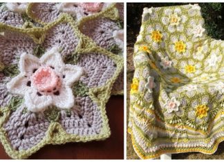 Daffodil Flower Blanket Crochet Free Pattern - #Flower; Blankets Free #Crochet; Patterns
