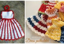 Dress Potholder Crochet Free Patterns - Hot Pad #Potholder; Free #Crochet; Pattern