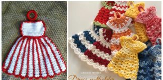 Dress Potholder Crochet Free Patterns - Hot Pad #Potholder; Free #Crochet; Pattern