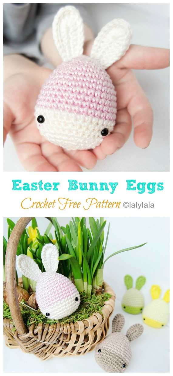 Easter Bunny Eggs Crochet Free Pattern  - #Amigurumi; Bunny Free Crochet Patterns