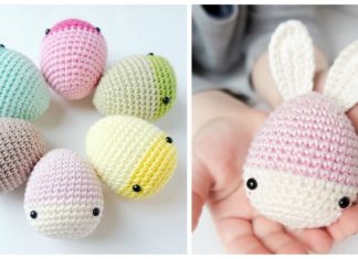 Easter Bunny Eggs Crochet Free Pattern - #Amigurumi; Bunny Free Crochet Patterns