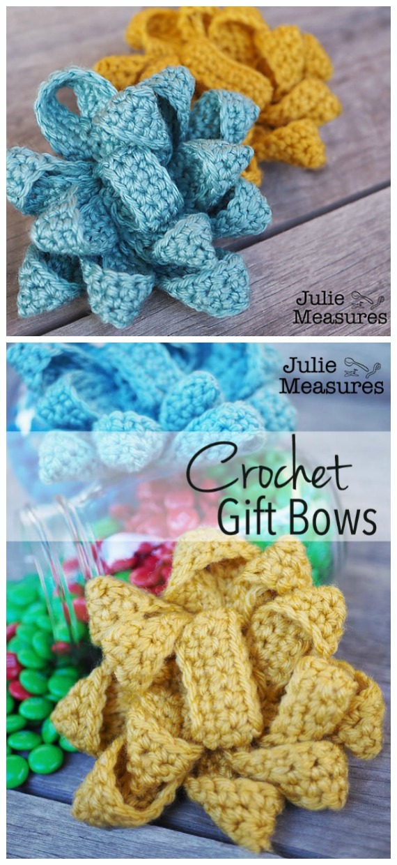 Gift Bow Topper Crochet Free Patterns - #Christmas; Gift Free #Crochet; Patterns