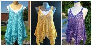 Kanata Kerchief Tank Top Crochet Free Pattern - Women Summer #Top Free #Crochet; Patterns