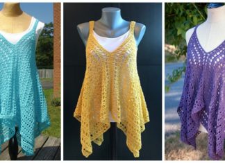 Kanata Kerchief Tank Top Crochet Free Pattern - Women Summer #Top Free #Crochet; Patterns