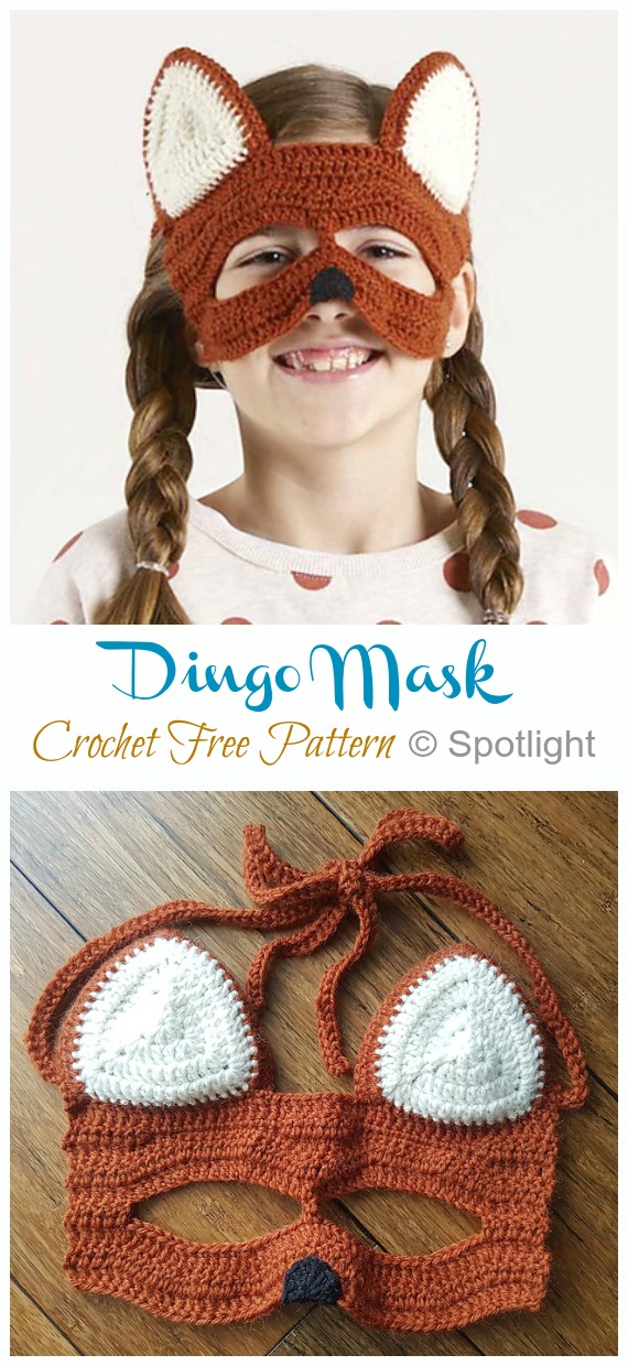 Kids Animal Mask Crochet Free Pattern - Kids #Accessory; Gift Free #Crochet; Patterns