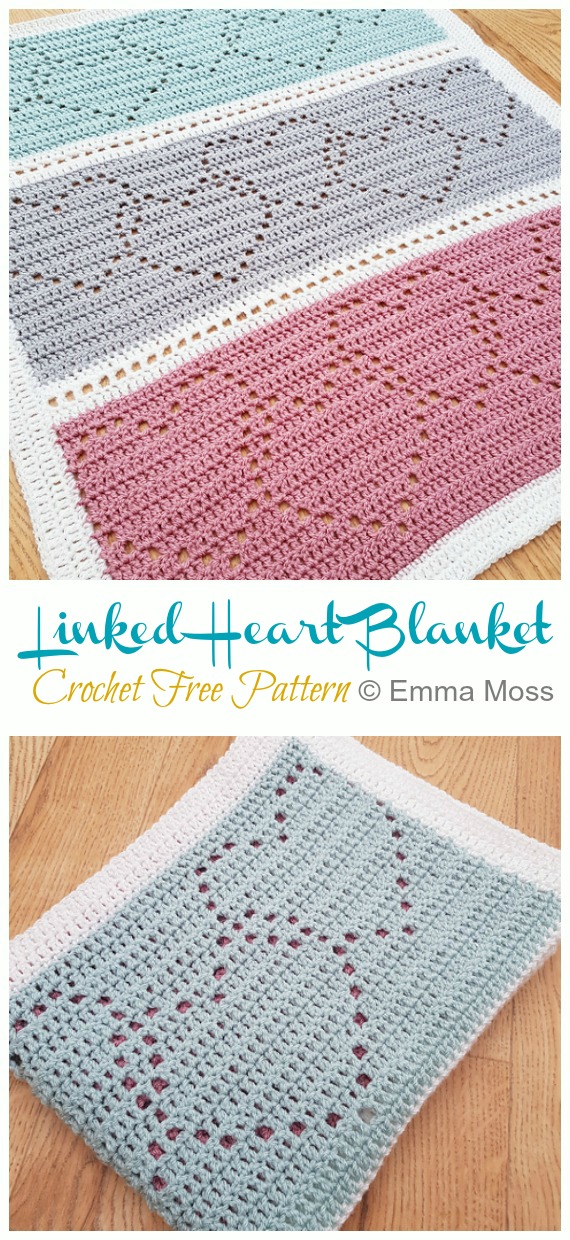 Linked Heart Blanket Crochet Free Pattern - #Heart; #Blanket; #Crochet Free Patterns