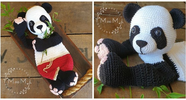 Ragdoll Giant Panda Bear Crochet Free Pattern - Crochet #Panda; #Amigurmi; Free Pattern