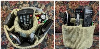Standup Remote Control Caddy Crochet Free Pattern - Home #Organizer; Free #Crochet; Patterns