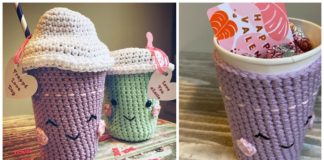 Sweet Coffee Cup Cozy Crochet Free Pattern - Coffee/Tea Mug #Cozy; Free #Crochet; Patterns