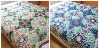 The Kaleidoscope Blanket Crochet Free Pattern- #Granny; Square #Blanket; Free #Crochet; Patterns