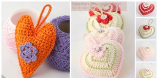 Valentine 3D Heart Crochet Free Pattern - #Amigurumi; 3D #Heart; Free Crochet Patterns