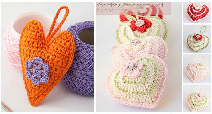Valentine 3D Heart Crochet Free Pattern - #Amigurumi; 3D #Heart; Free Crochet Patterns