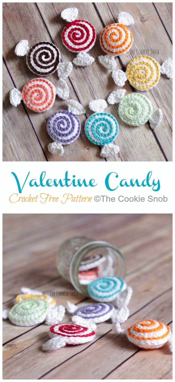 Valentine Candy Crochet Free Pattern - #Valentine; #Amigurumi; Free Crochet Patterns