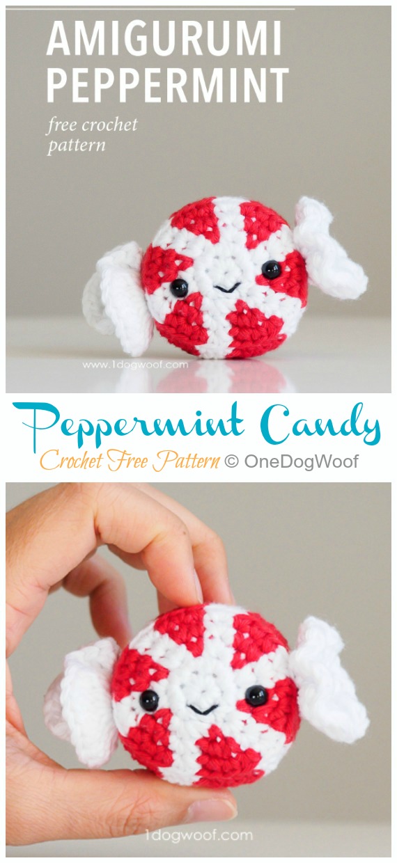 Peppermint Candy Crochet Free Pattern - #Valentine; #Amigurumi; Free Crochet Patterns