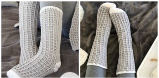 Waffle Socks Crochet Free Pattern - Trending #Socks; Crochet Free Patterns