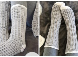 Waffle Socks Crochet Free Pattern - Trending #Socks; Crochet Free Patterns